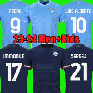 Immobile 23 24 Lazio Futbol Forması Maglie 2023 2024 Evde Futbol Gömlek F.Anderson Sergej Zaccagni Luis Alberto Marcos A. Jersey Erkek Çocuk Kitleri Setler Üniformalar