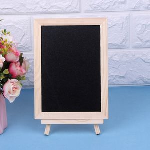 Blackboards 18x13cm Wood Tabletop Chalkboard Double Sided Blackboard Message Board Children Kids Writing Black Boards Toy 230706