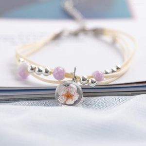 Charm Bracelets Hand-made Glass Charms Crystal Transparency Flower DIY Boho Ceramic Party Gift Jewelry #FY208