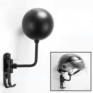 Storage Holders Racks 180 Rotation Motorcycle Helmet Rack Wall Mount Stain Steel Helmet Holder Helmet Hanger with Double Hook Bike Helmet Holder 230706