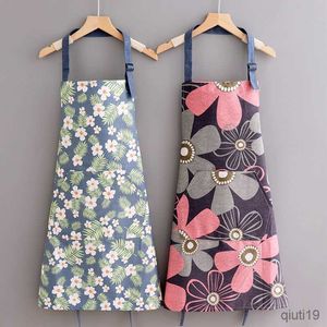 Kitchen Apron style household apron with pocket women's coffee shop kitchen cooking oil apron R230707