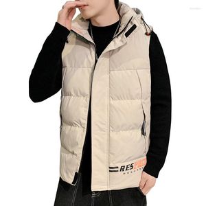 Coletes Masculinos Colete Masculino de Alta Qualidade com Capuz de Algodão Masculino Inverno Quente Jaqueta Biker Masculino Casacos De Inverno Masculino