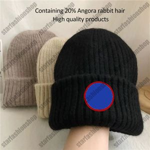 2023 Designer Winter Warm Rabbit Hair Cappello lavorato a maglia per uomo e donna Cappello di lana ispessita a doppio strato Cappello di protezione per le orecchie casual Cappello morbido glutinoso