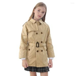 Mantel Mädchen Zweireihiger Trenchcoat für Kinder, klassische Jacken, Windjacke, Reversjacke, Frühlings- und Herbstkleid, Oberbekleidung, Peacoat
