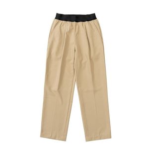 2022 Outono Inverno EUA Europa 7th Todos os Dias Couro Logo Bolso Calça Calça de Borracha Cintura Casual Masculino Feminino Pantsuit210D