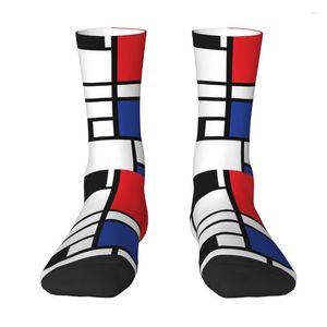 Erkek Çoraplar Piet Mondrian de Stijl Elbise Erkek Kadınlar Sıcak Moda Yenilik Özet Sanat Renkli Ekip