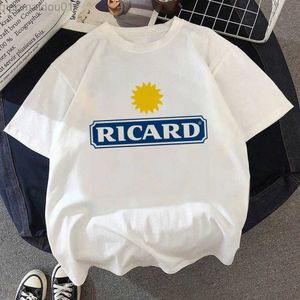 Męskie koszulki ricard t shirt mężczyźni y2k biały streetwear casual koszulka anime t shirt y2k biały t shirt L230707