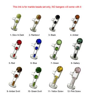 Glass Marble Beads Accessory Set For Terp Slurper Quartz Banger - Top Marble Carb Cap Valve Spinning Pillar / NO Banger