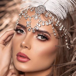 hair chain New fashion rhinestone hair chain Europe and the United States personality color diamond water drop tassel all-match headdress designer jewelry