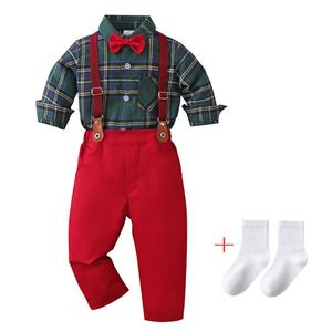 Kleider Baby Jungen Kleidung Sets Weihnachten Kleinkind Kids Boy Gentleman Bekleidungsanzug lang Ärmel formelle Anzüge Kinder Party Kleid Outfit