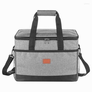 Dinnerware Sets WEYOUNG 33L Portable Insulated Thermal Cooler Lunch Box Bag For Work & Student Picnic Car Ice Pack 1Pcs Gray