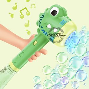 Nyhetsspel Bubble Gun Machine för barn Småbarn med lätt musik Automatisk såpbubblamaskin Blåsmaskin Sommarleksaker Bubblemaskinleksaker 230706