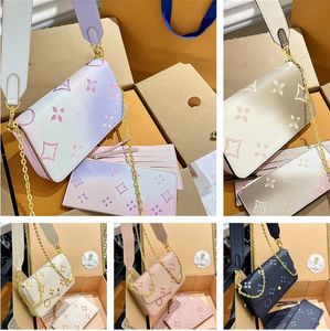 Gradient Designer womens shoulder bag luxury Felicie handbags printing flower letters Empreinte leather chain makeup bags ladies fashion clutch purses