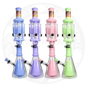 23 inches 4 freezble coil chamber Hookah High quality Glass Pipes 14.4 mm Jonit size Smoke water pipe tobacco cool bongs Dab rig recyler Mixed color bong