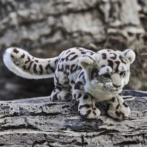 Doldurulmuş Peluş Hayvanlar Kar Leopar Peluş Oyuncak Yüksek Sadakatli Sevimli Kar Panter Plushie Hayata Bakım Hayvanları Simülasyon Doldurulmuş Bebek Kawai Oyuncak Hediyeleri L230707