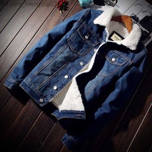 Giacche e cappotti da uomo Trendy Warm Fleece Thick Denim Jacket 2018 Winter Fashion Mens Jean Outwear Cowboy maschile Plus Size Z230711