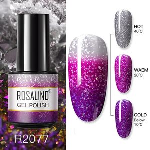 Gel per unghie ROSALIND Smalto per unghie termico UV Glitter Paillettes Effetto Cambia colore Gel Varnis All For Manicure Nails Art Semi Permanente Gellak 230706