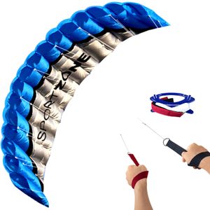 Accessori per aquiloni Aquilone parafoil a doppia linea da 2,5 m di alta qualità con manico e linea Power Braid Sailing Kitesurf Rainbow Sports Beach per adulti 230706