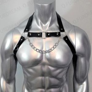 Zestawy biustonoszy łańcuszek uprząż ze stali nierdzewnej męskie i damskie metalowe o-ring Unisex ręcznie robione podwiązki odzież festiwalowa Rave Outfit