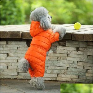 Vestuário para cães inverno aquecimento para cães casacos jaquetas traje para animais de estimação filhote de cachorro leve quatro pernas roupas com capuz roupa para ursinho de pelúcia gato Sk Dhi06