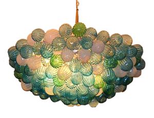 Lampadario moderno multicolore a forma di palla Lampada a sospensione artistica Sala da pranzo Soggiorno Decorazioni per la casa classiche in vetro soffiato a mano