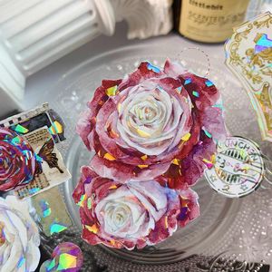 Hediye Sarması Vintage Kırmızı Çiçek Kuş Parlak Kabuk Pet Pet Bantlar Okul Malzemeleri Dergi Kolaj Malzemesi Diy Scrapbooking Dekor Planı Çıkartma