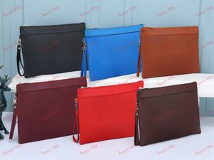 Solid Color Embossed Handbags Wallet Single Zipper Retro Purse Designer Luxury Clutch Bag Wrist Strap Bag Women's Cosmetic Bags