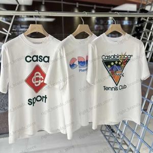 T-shirts masculinas Dropshipping T-shirts CASABLANCA Diamond Double Button Print Tops de manga curta 3XL Algodão T-shirt para homens mulheres T230707