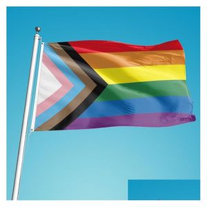 Banner Flags Rainbow Flag 90X150Cm Gay And Pride Polyester Colorf For Decoration 120Pcs T2I51154 Drop Delivery Home Garden Festive P Dht45