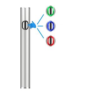 Batteria all'ingrosso Vape Pen Batteria ricaricabile Micro USB 350mAh Batteria di preriscaldamento con batteria a tensione variabile da 510 fili per atomizzatori Cartucce di olio