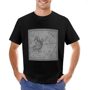 Men's Polos Cancer Zodiac Sign Map Grey T-Shirt Anime Slim Fit T Shirts For Men