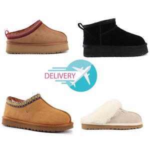 tasman stövlar modedesigner stövlar päls tofflor kvinnor glider sandaler australien vinter snö tossor skor klassisk mini ankel sneakers svart varm vit