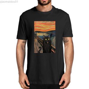 Camisetas Masculinas The S Black Cat Funny 100% Algodão Summer Novidade Camiseta Masculina Oversized Feminina Casual Streetwear Harajuku Camiseta Unissex Presente L230707