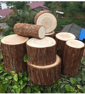 Tillbehör 1 st små trähög basprydnader stubbe original trä trädfotografering foton manual diy dekoration oavslutat trä