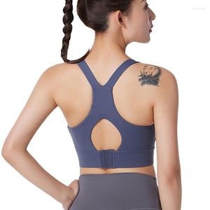 Roupa de ioga feminina compressão ajustável suporte treino sutiã de exercícios esportivos sexy costas cruzadas corrida bicicleta para sutiãs