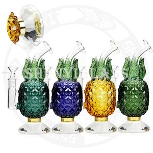 7.8 inches Oil rigs pineapple bong Hookah inline diffuse per With Diamond base Glass Pipes 14.4 mm Jonit size Smoke water pipe tobacco cool bongs Dab rig recyler