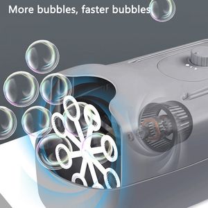 Novidade Games Bubble Machine Portátil Totalmente Automático 2 Velocidades Colorido Bubble Maker Engraçado Brinquedo Ao Ar Livre Alimentado por USB Crianças Jardim Festa Presente para Crianças 230706