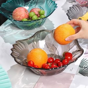 Bowls Fruit Plate Transparent Snack Nut Round Plastic Container Dry Household Decorative Kitchen Table Supplies Candy Tray