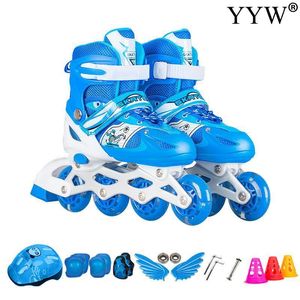 Pattini a rotelle in linea Kids Skate Youth Scarpe per bambini 4 ruote Sneakers Principiante Pattinaggio Boy Girl Regalo di compleanno traspirante 230706