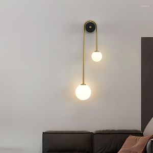 Lampada da parete SAROK Lampade per interni Rame Nordic LED Sconce Light Fixture Home Decoration for Comodino Soggiorno Sala da pranzo
