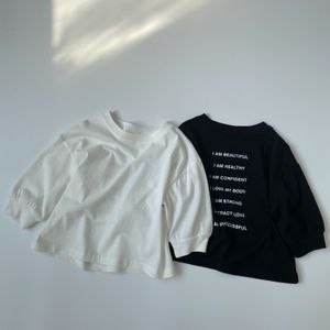 Tシャツ 2028B 子供の Tシャツ夏の男の子の Tシャツバック小文字底シャツコットンリネン快適な通気性 Tシャツ 230707