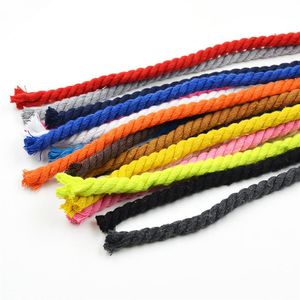 18 kolorów wybierz 8mm ed bawełniane sznurki ciąg wyroby dekoracyjne DIY lina nić bawełniany sznurek do torby sznurek pasek kapelusz CD27A233C
