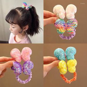 Haarschmuck 1PC Pailletten Schmetterling Pferdeschwanz Gummibänder Kinder Liebenswerte Krawatte Prinzessin Baby Kopfbedeckung für Mädchen Kind