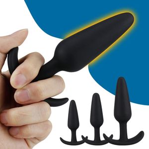 Zabawki dla dorosłych 100% bezpieczne silikonowe Dildo korki analne Butt Plug Unisex seksowny korek 3 różne rozmiary seks dla mężczyzn kobiety trener masażer 230706