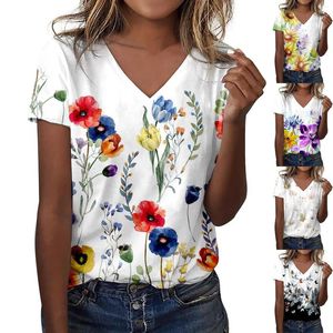 Frauen T Shirts Mode Frau Bluse 2023 Zarte Einzigartige Casual Frauen Für Sommer Print Kurzarm Plus Größe Tops