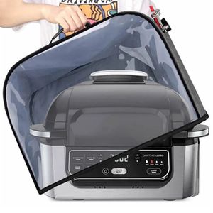 BBQ Tools Accessories Waterproof Clear Front Panel Dust Cover with Storage Pockets Indoor Grill Cover for Ninja Foodi Grill AG300 AG301 AG302 AG400 230707