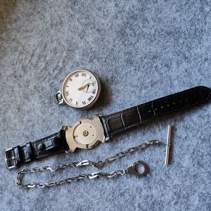 vintage 49,6 mm herrklocka 2 i 1 DUAL-USE POCKET+armbandsur fickur, mekanisk manuell handlindning 161923-1001 L.U.C LUC