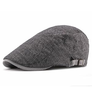 Мода мужчина шляпа шляпа хлопковая конопля для газеты Gatsby Golf rival Flat Cabbie Hat Hat Регулируемая повседневная твердость 2021 весна Summer New New