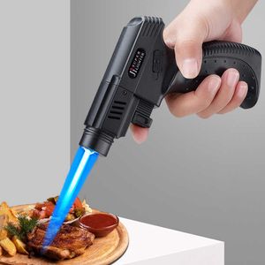 Cooles, kein Gasfeuerzeug, winddicht, für Grill, Küche, Herd, Taschenlampe, Turbo, große Kapazität, Airbrush, Metallschweißen, Geschenk 1DBQ