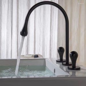 Bathroom Sink Faucets Original Design Brass Faucet Three Holes Two Handle Cold Basin Mixer High Quality Tap